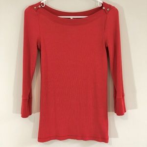 AKEMI + KIN Coral Red  Fitted Top